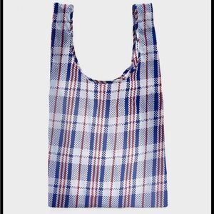 baggu standard reusable tote in market blue